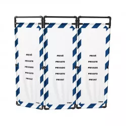 Barrière Travo Viso PVC - 3 vantaux - PRIVÉ - Blanc-Bleu L 1700 x H 1800 mm