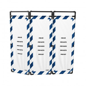 Barrière Travo Viso PVC - 3 vantaux - PRIVÉ - Blanc-Bleu L 1700 x H 1800 mm