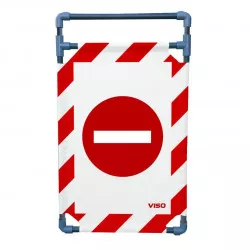 Barrière Travo Viso PVC - 1 Panneau - Logo SENS INTERDIT - Rouge L 570 x H 1000 mm