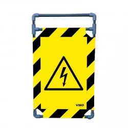 Barrière Travo Viso PVC - 1 panneau - Logo DANGER ÉLECTRICITÉ - Noir-Jaune L 570 x H 1000 mm