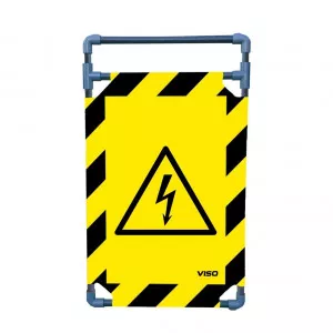 Barrière Travo Viso PVC - 1 panneau - Logo DANGER ÉLECTRICITÉ - Noir-Jaune L 570 x H 1000 mm