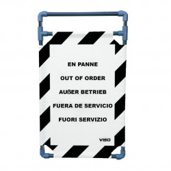 Barrière Travo Viso PVC - 1 panneau - Logo EN PANNE - Noir-Blanc L 570 x H 1000 mm