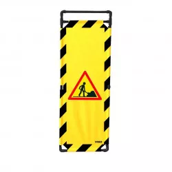 Barrière Travo Viso PVC - 1 panneau - Logo CHANTIER - Jaune-Noir L 570 x H 1800 mm
