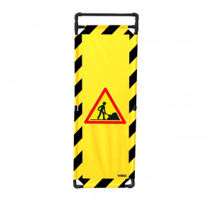 Barrière Travo Viso PVC - 1 panneau - Logo CHANTIER - Jaune-Noir L 570 x H 1800 mm