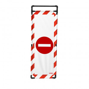 Barrière Travo Viso PVC - 1 Panneau - Logo SENS INTERDIT - Blanc-Rouge L 570 x H 1800 mm