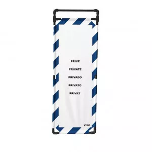 Barrière Travo Viso PVC - 1 Panneau - Logo PRIVÉ - Bleu-Blanc L 570 x H 1800 mm