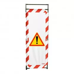 Barrière Travo Viso INOX - 1 panneau - Logo ATTENTION DANGER - Rouge-Blanc L 570 x H 1800 mm