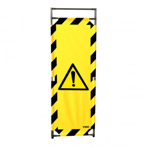 Barrière Travo Viso INOX - 1 panneau - Logo DANGER - Noir-Jaune L 570 x H 1800 mm