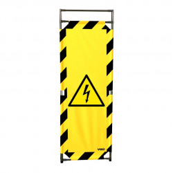 Barrière Travo Viso INOX - 1 panneau - Logo DANGER ÉLECTRICITÉ - Noir-Jaune L 570 x H 1800 mm