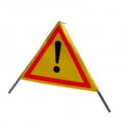 Tripode pliable Triak Viso pour signalisation temporaire de DANGER - Jaune-Noir-Rouge - Classe 1