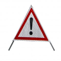 Tripode pliable Triak Viso pour signalisation temporaire de DANGER - Blanc-Noir-Rouge - Classe 2
