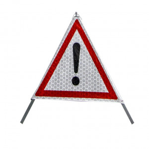 Tripode pliable Triak Viso pour signalisation temporaire de DANGER - Blanc-Noir-Rouge - Classe 2