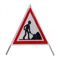 Tripode pliable Triak Viso pour signalisation temporaire de CHANTIER - Blanc-Noir-Rouge - Classe 2
