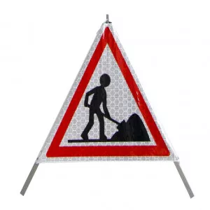 Tripode pliable Triak Viso pour signalisation temporaire de CHANTIER - Blanc-Noir-Rouge - Classe 2