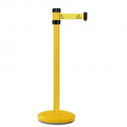 Poteau jaune RS2 Viso - sangle 2 m - jaune + Logo DANGER