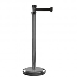 Poteau chromé RS2 Viso - sangle 2 m - noire