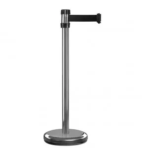 Poteau chromé RS2 Viso - sangle 2 m - noire
