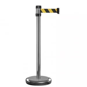 Poteau chromé RS2 Viso - sangle 2 m - noire-jaune