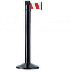 Poteau noir RS4 Viso - sangle 4 m - rouge-blanche - larg. 100 mm