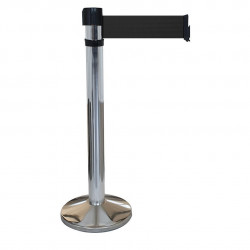 Poteau chromé RS4 Viso - sangle 4 m - noire - larg. 100 mm
