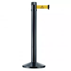 Poteau noir RS4 Viso - sangle 4 m - jaune + Logo DANGER - larg. 50 mm