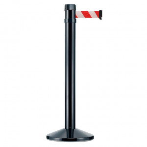 Poteau noir RS4 Viso - sangle 4 m - rouge-blanche - larg. 50 mm