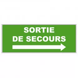 Panneau LP PVC Viso : SORTIE DE SECOURS (Flèche à droite) - Lot de 5