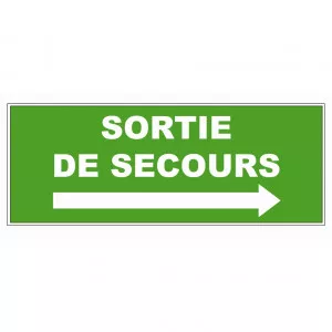Panneau LP PVC Viso : SORTIE DE SECOURS (Flèche à droite) - Lot de 5
