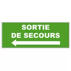 Panneau LP PVC Viso : SORTIE DE SECOURS (Flèche à gauche) - Lot de 5