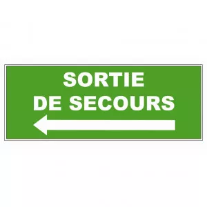 Panneau LP PVC Viso : SORTIE DE SECOURS (Flèche à gauche) - Lot de 5