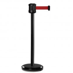 Poteau noir RX2 Viso - boitier étanche sangle rouge - Long. 2 m - Larg. 5 cm