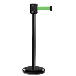 Poteau noir RX2 Viso - boitier étanche sangle vert - Long. 2 m - Larg. 5 cm