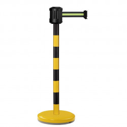 Poteau noir-jaune RX2 Viso - boitier étanche sangle noir-jaune-noir- Long. 2 m - Larg. 5 cm