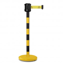 Poteau noir-jaune RX2 Viso - boitier étanche sangle Logo danger - Long. 2 m - Larg. 5 cm