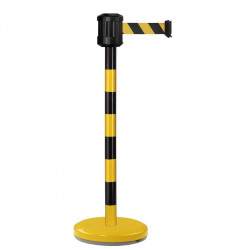 Poteau noir-jaune RX2 Viso - boitier étanche sangle noir-jaune - Long. 2 m - Larg. 5 cm