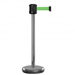 Poteau chromé RX2 Viso - boitier étanche sangle vert - Long. 2 m - Larg. 5 cm