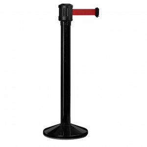 Poteau noir RX4 Viso - boitier étanche sangle rouge - Long. 4 m - Larg. 5 cm