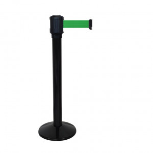 Poteau noir RX4 Viso - boitier étanche sangle vert - Long. 4 m - Larg. 5 cm