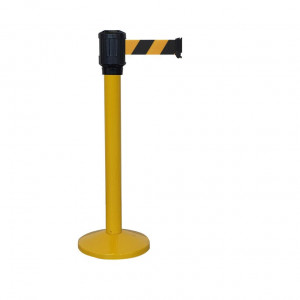 Poteau jaune RX4 Viso - boitier étanche sangle noir-jaune - Long. 4 m - Larg. 5 cm