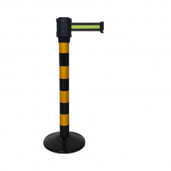 Poteau noir-jaune RX4 Viso - boitier étanche sangle noir-jaune-noir - Long. 4 m - Larg. 5 cm