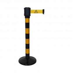 Poteau noir-jaune RX4 Viso - boitier étanche sangle Logo DANGER - Long. 4 m - Larg. 5 cm