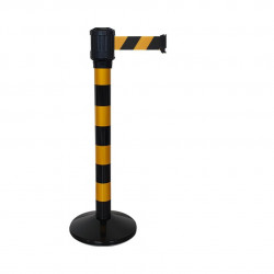 Poteau noir-jaune RX4 Viso - boitier étanche sangle noir-jaune - Long. 4 m - Larg. 5 cm