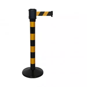 Poteau noir-jaune RX4 Viso - boitier étanche sangle noir-jaune - Long. 4 m - Larg. 5 cm