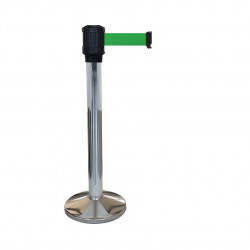 Poteau chromé RX4 Viso - boitier étanche sangle vert - Long. 4 m - Larg. 5 cm