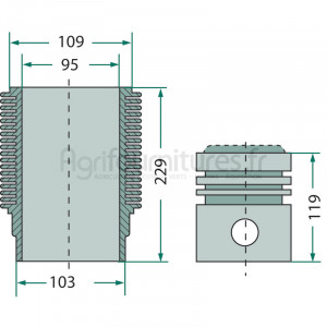 Kit cylindrée, Ø axe de piston 95 mm modèles AP 18,AP 22,A 111,A 122,A 133 par Porsche