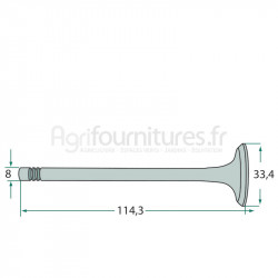Soupape d'échappement, pour siège à 45° modèles 3353,3354,3355 3356 par Eicher