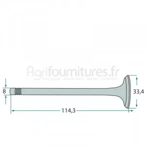 Soupape d'échappement, pour siège à 45° modèles 3353,3354,3355 3356 par Eicher