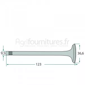 Soupape d'échappement modèles MF 168,MF 175,MF 178,MF 185,MF 188 par Massey Ferguson