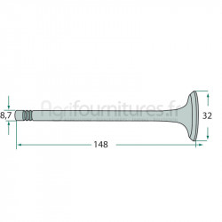 Soupape d'échappement modèles DLD 2,DED 3,DGD 4,D 212,D 214 par McCORMICK et IHC