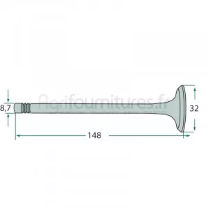 Soupape d'échappement modèles DLD 2,DED 3,DGD 4,D 212,D 214 par McCORMICK et IHC